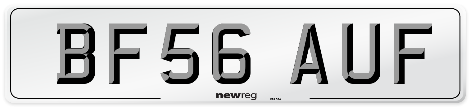 BF56 AUF Number Plate from New Reg